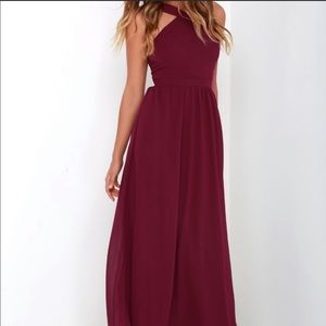 Lulus burgundy maxi dress